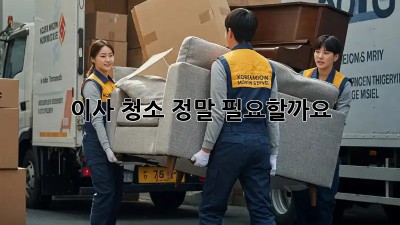 이사 청소, 정말 필요할까요? 🤔